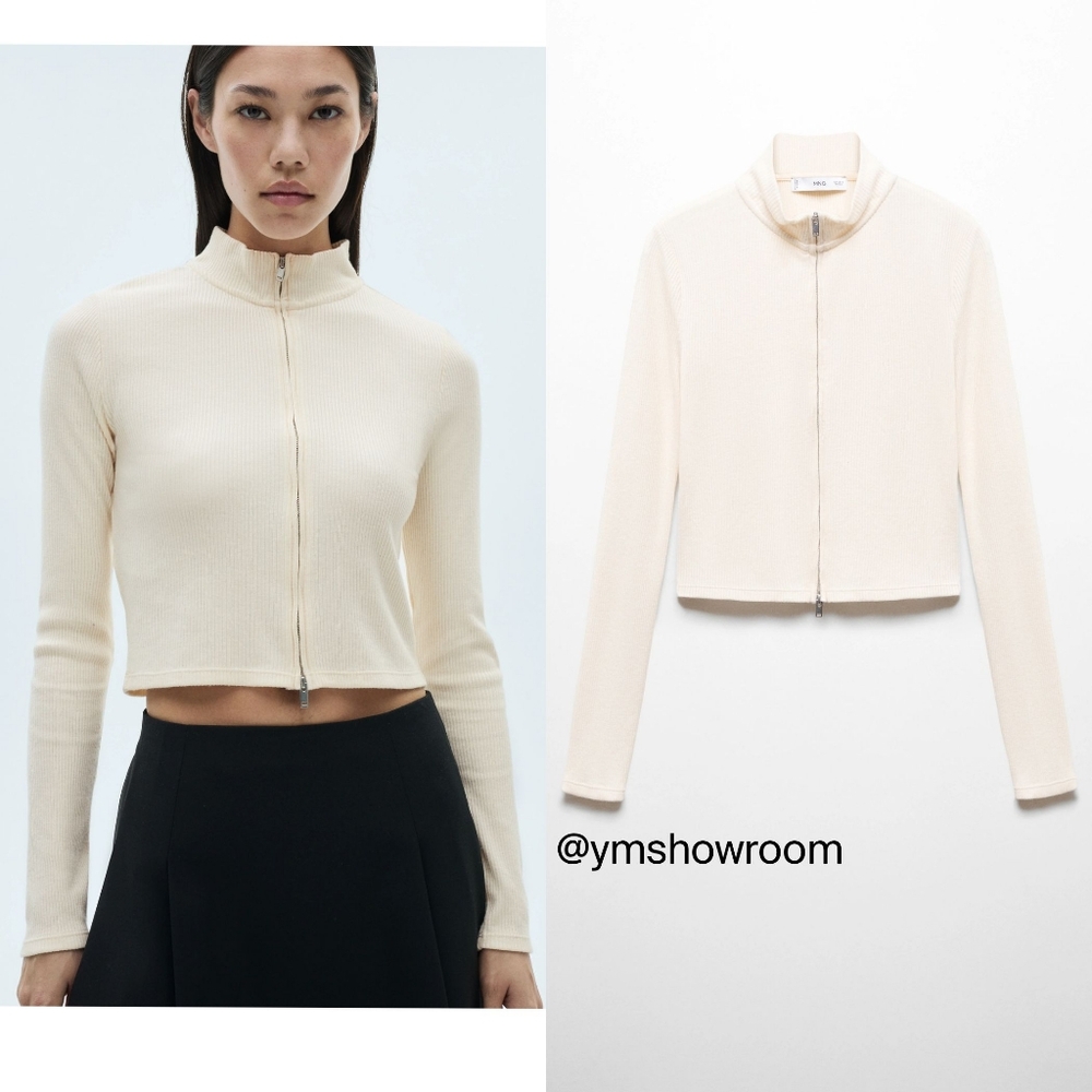 MANGO Zip-up Top - Picture 1 of 6